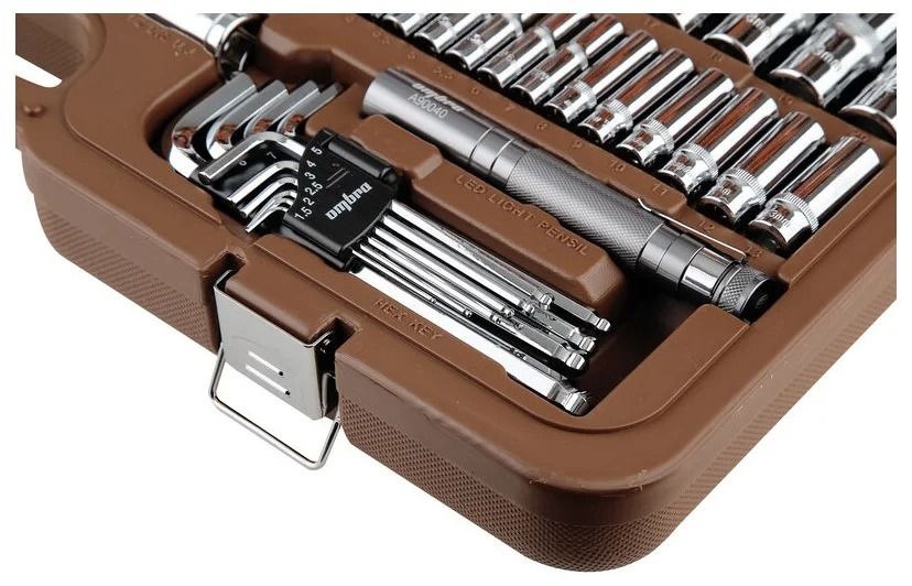 Универсальный набор инструмента 1/4", 3/8" и 1/2"DR Ombra OMT141S, 141 штука - фото